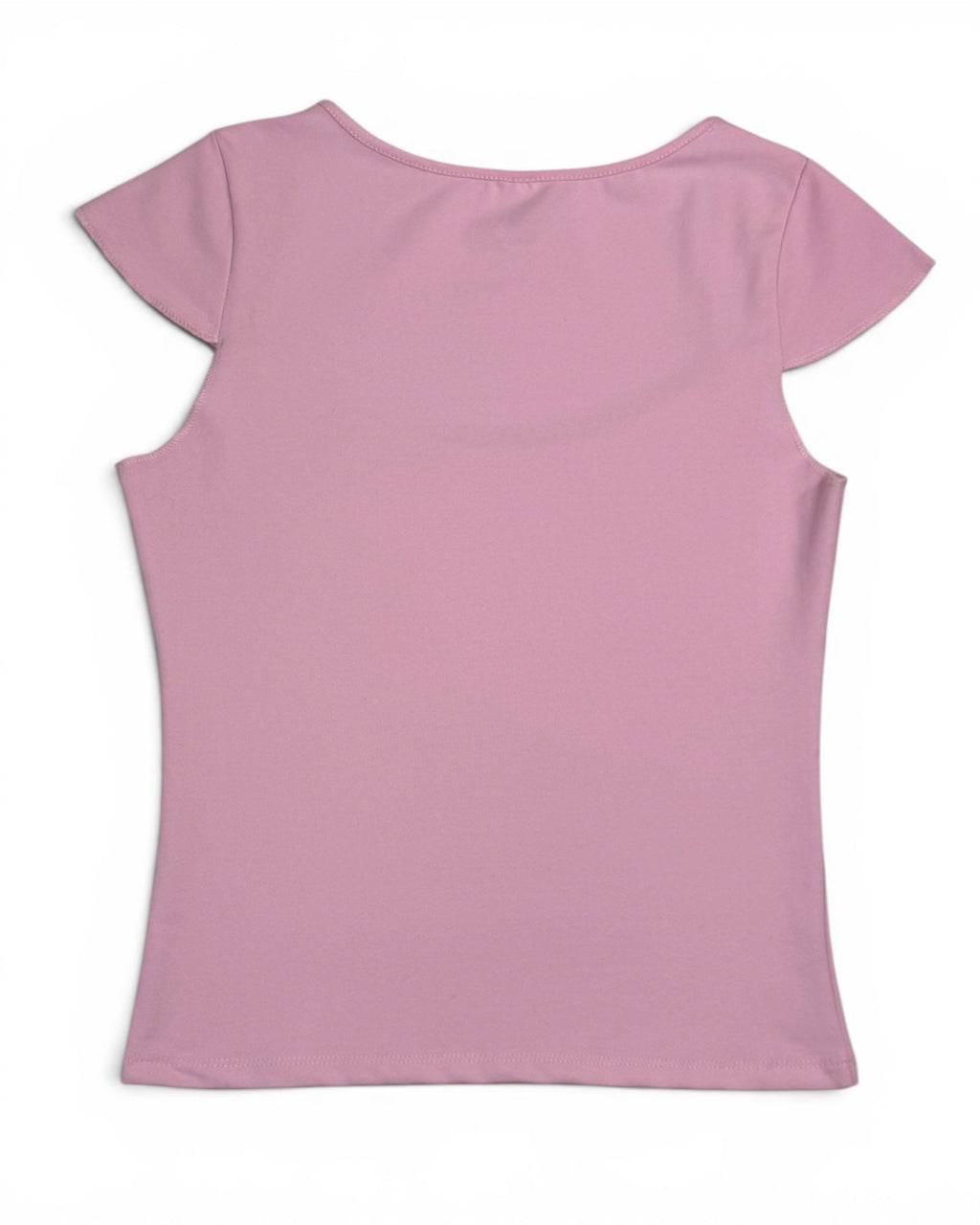 Women's Pink Short Sleeve Scoop Neck Stretch Top