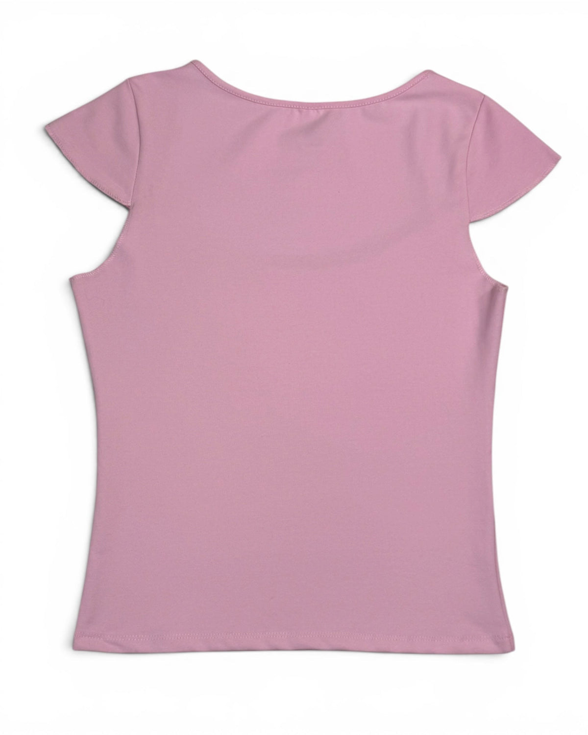 Women's Pink Short Sleeve Scoop Neck Stretch Top