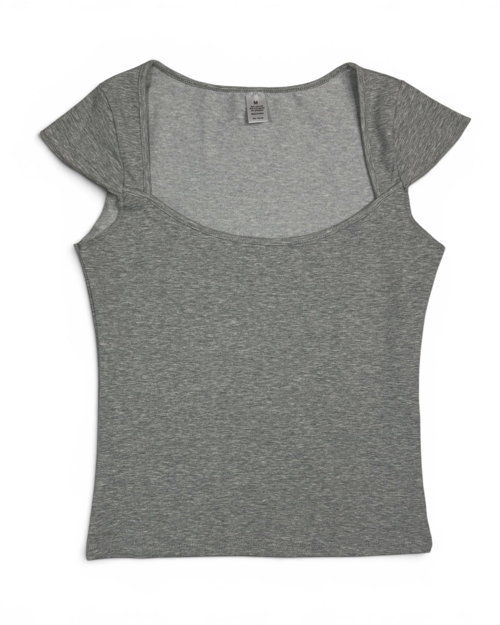 Women'S Heather Gray Scoop Neck Top