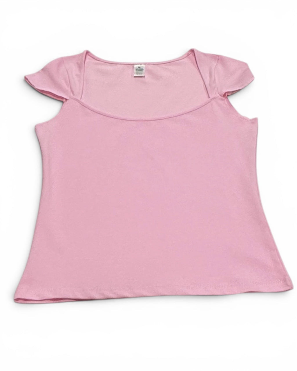 Women's Pink Short Sleeve Scoop Neck Stretch Top