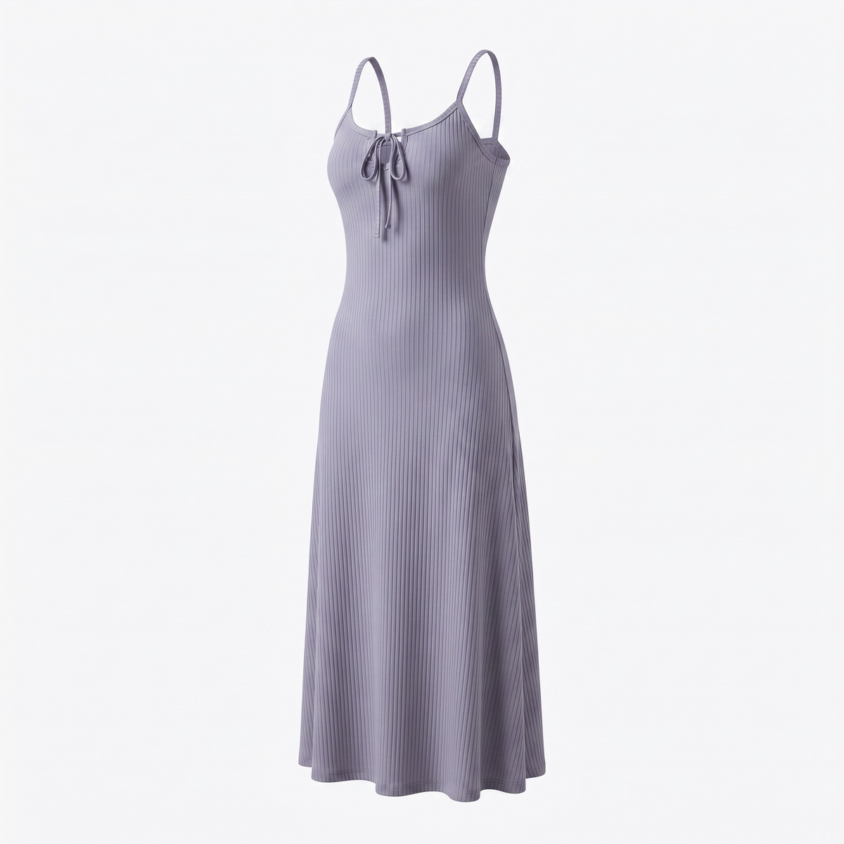 Women's Ribbed Lavender Maxi Dress