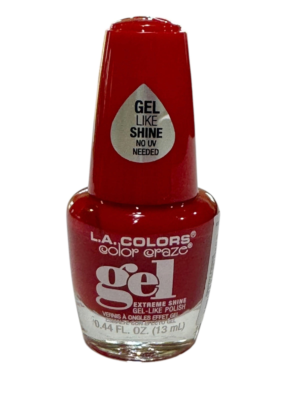 Esmalte de uñas con brillo tipo gel Color Craze de L.A. (en dos colores: rojo y rosa)