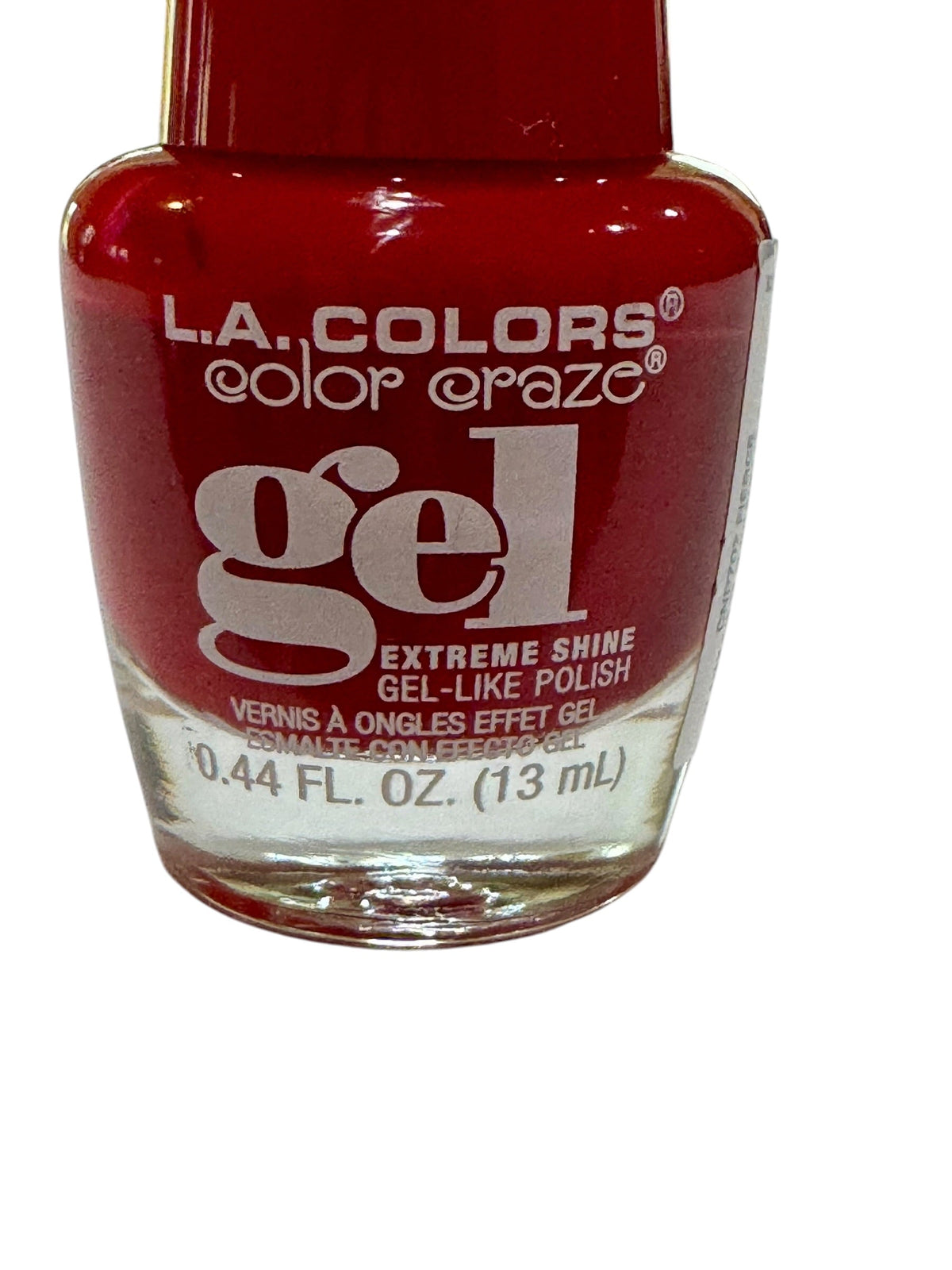 Esmalte de uñas con brillo tipo gel Color Craze de L.A. (en dos colores: rojo y rosa)
