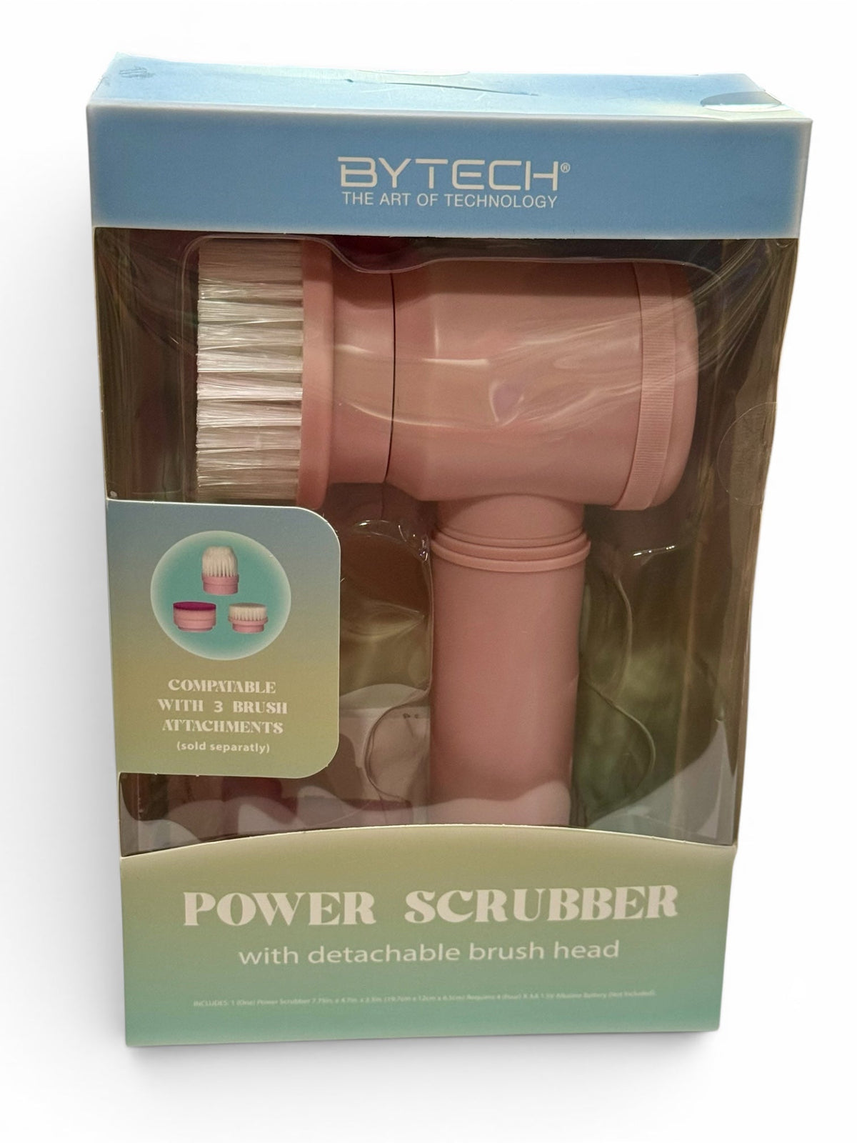 Power Scrubber with Detachable Brush Head - (3 colors - Blue, Purple & Pink)