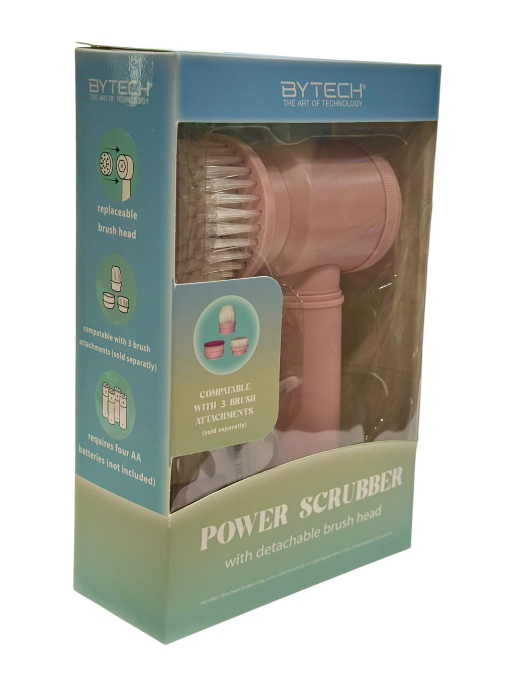 Power Scrubber with Detachable Brush Head - (3 colors - Blue, Purple & Pink)