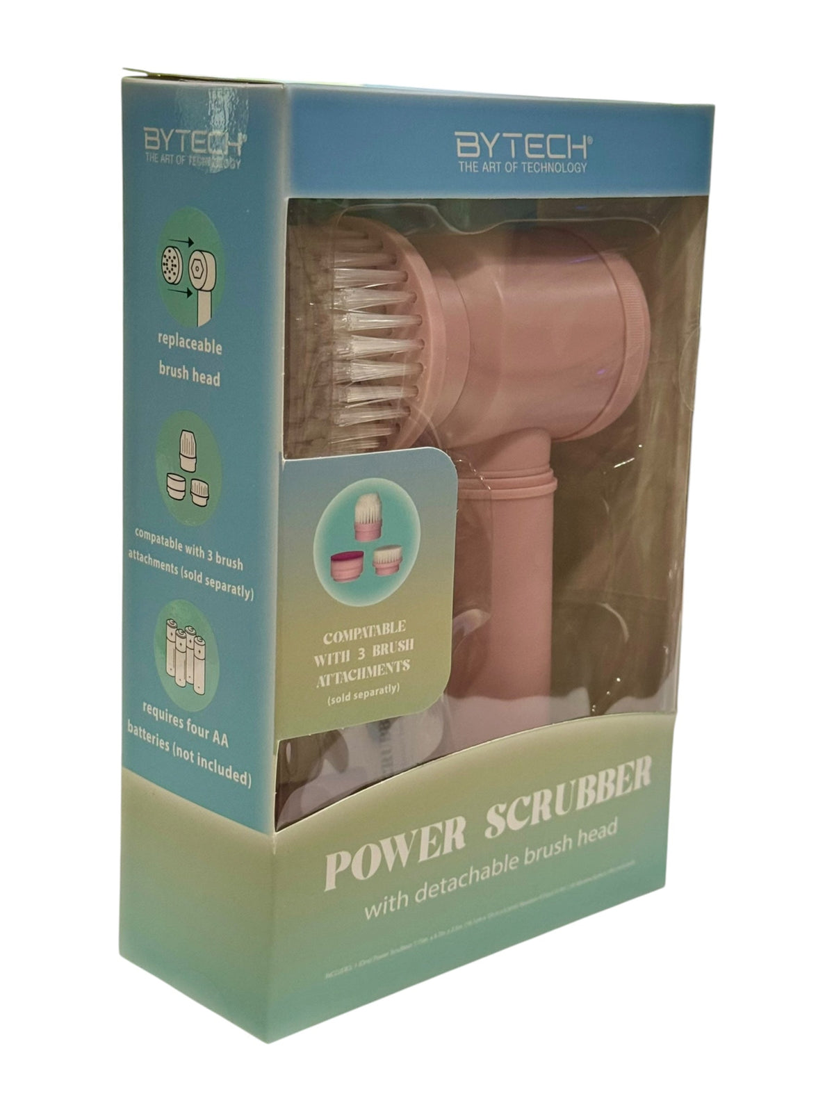 Power Scrubber with Detachable Brush Head - (3 colors - Blue, Purple & Pink)