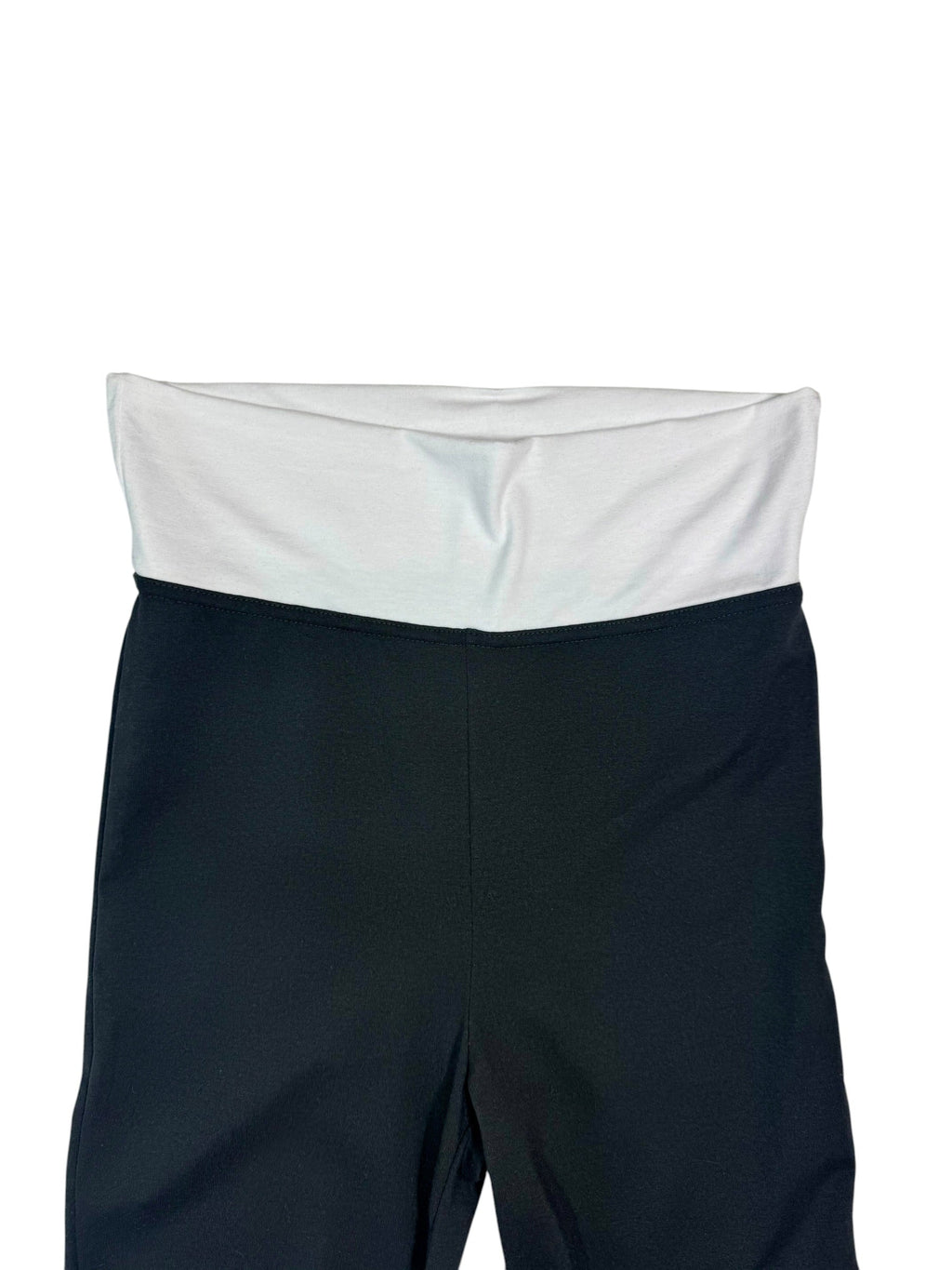 Black Fold-Over Waist Flare Yoga Pants