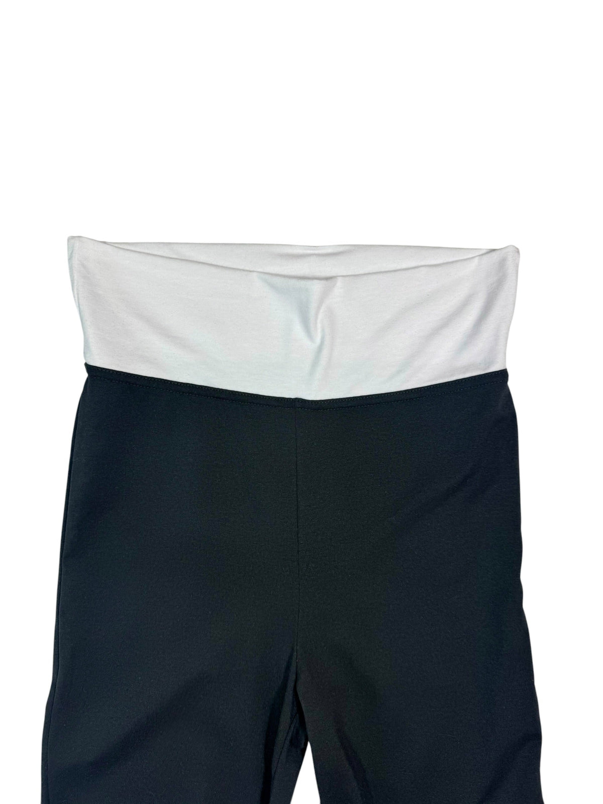 Black Fold-Over Waist Flare Yoga Pants