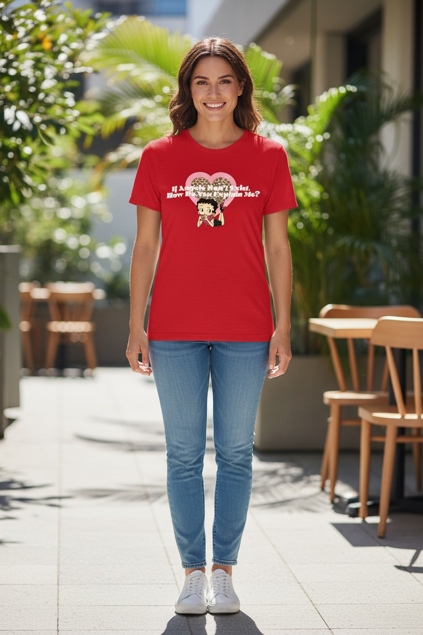 Betty Boop "If Angels Don't Exist How Do You Explain Me" Graphic T-Shirt