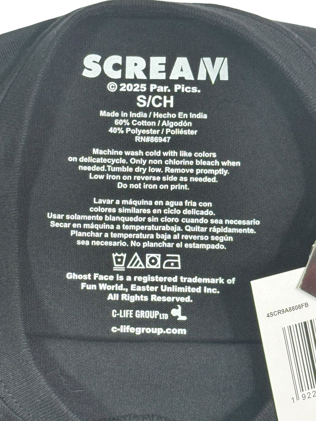 Scream Ghostface Retro Graphic T-Shirt - Black