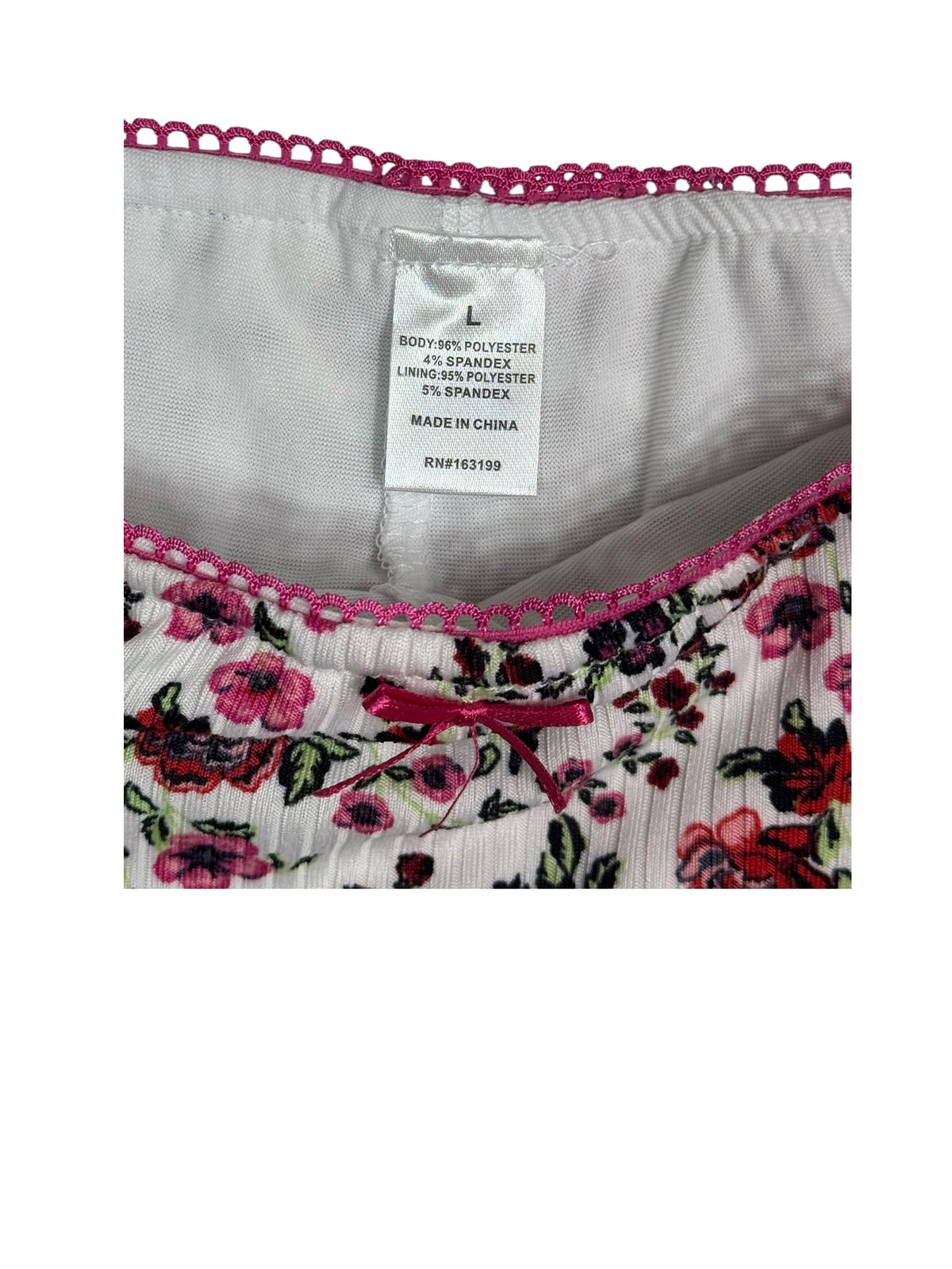 Floral Skort with Built-In Shorts – White Pink Rose Print