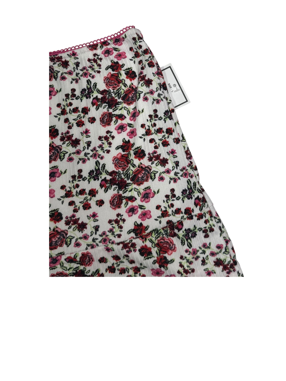 Floral Skort with Built-In Shorts – White Pink Rose Print