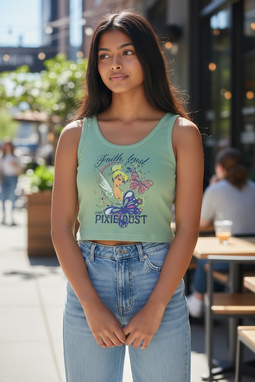 Disney Tinker Bell 'Faith Trust and Pixie Dust" Tank Top - Tea Green