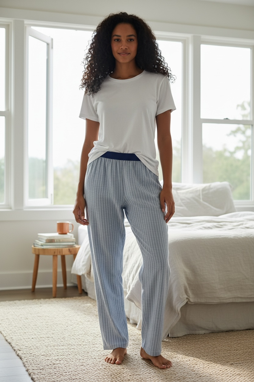 Women's Blue Pinstripe Lounge Sleep Pants NWT