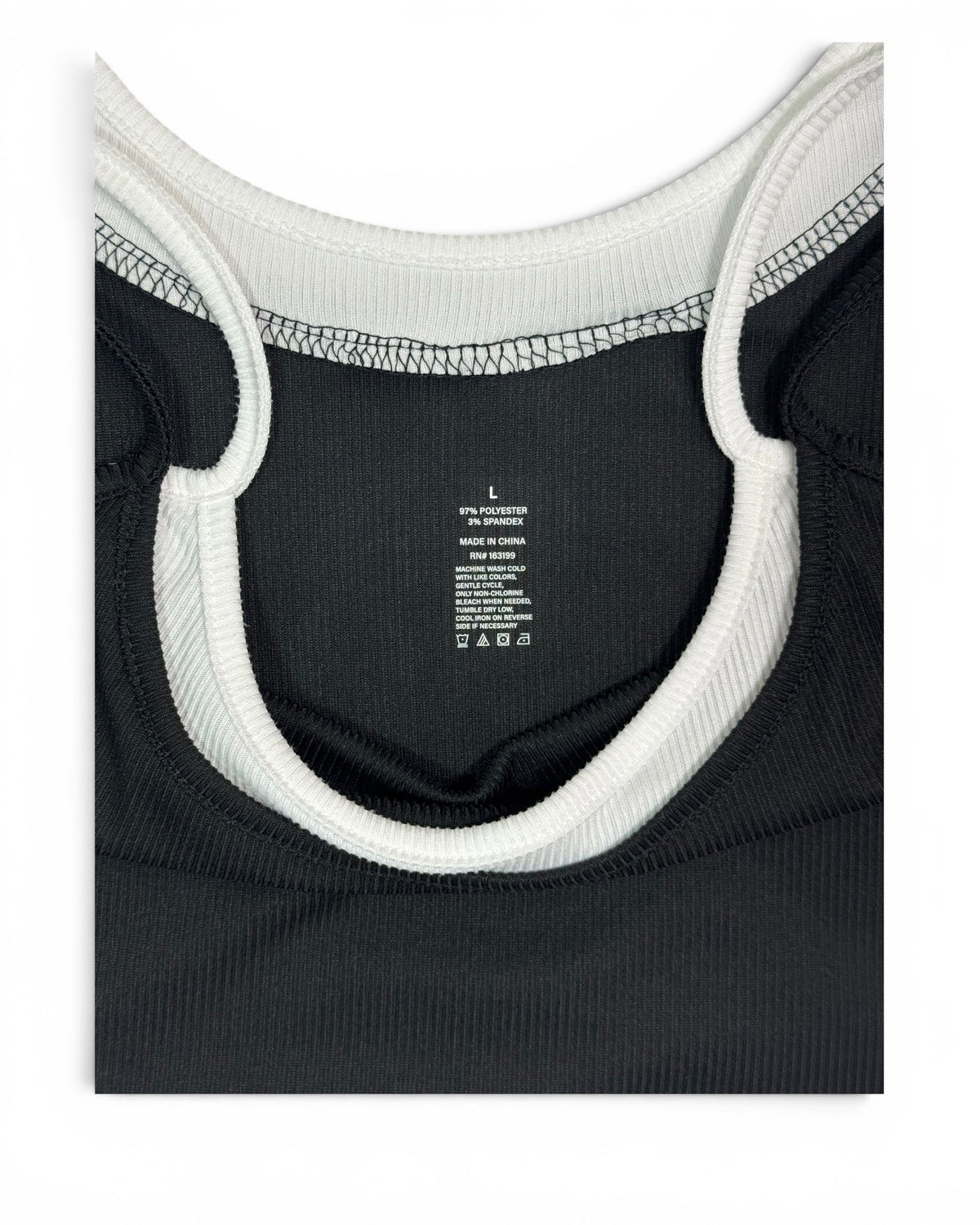 Women's Black & White Double Layer Ribbed Crop Tank Top – NWT