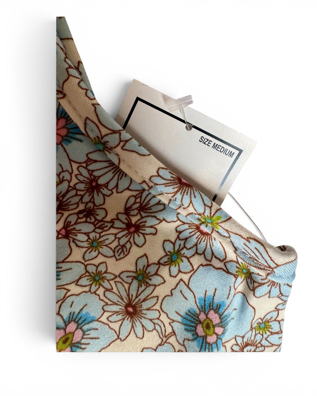 Camiseta sin mangas floral para mujer, estampado de flores azul y rosa, NWT