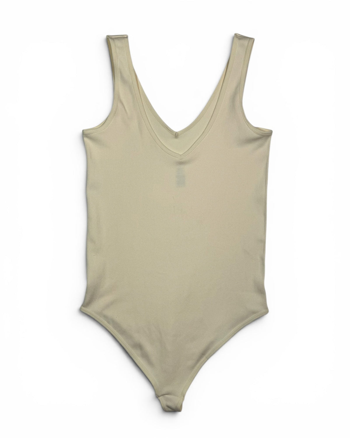 Women's Ribbed Henley Bodysuit Cream Ivory - NWT