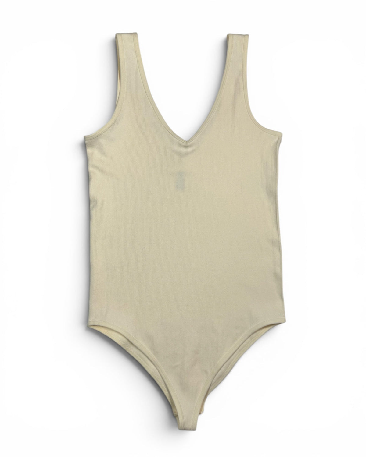Women's Ribbed Henley Bodysuit Cream Ivory - NWT