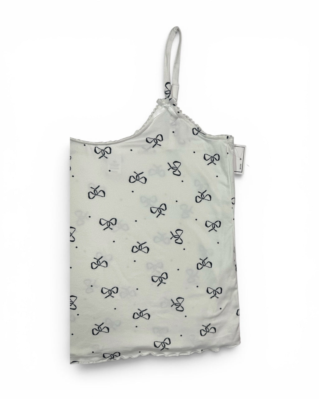 Women's White Bow Print Cami Tank Top NWT