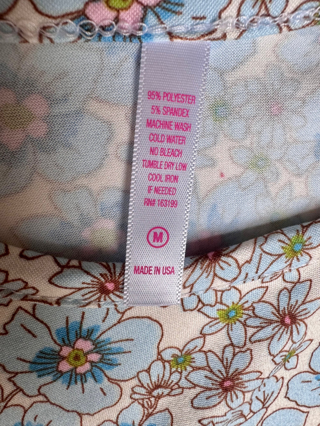 Camiseta sin mangas floral para mujer, estampado de flores azul y rosa, NWT