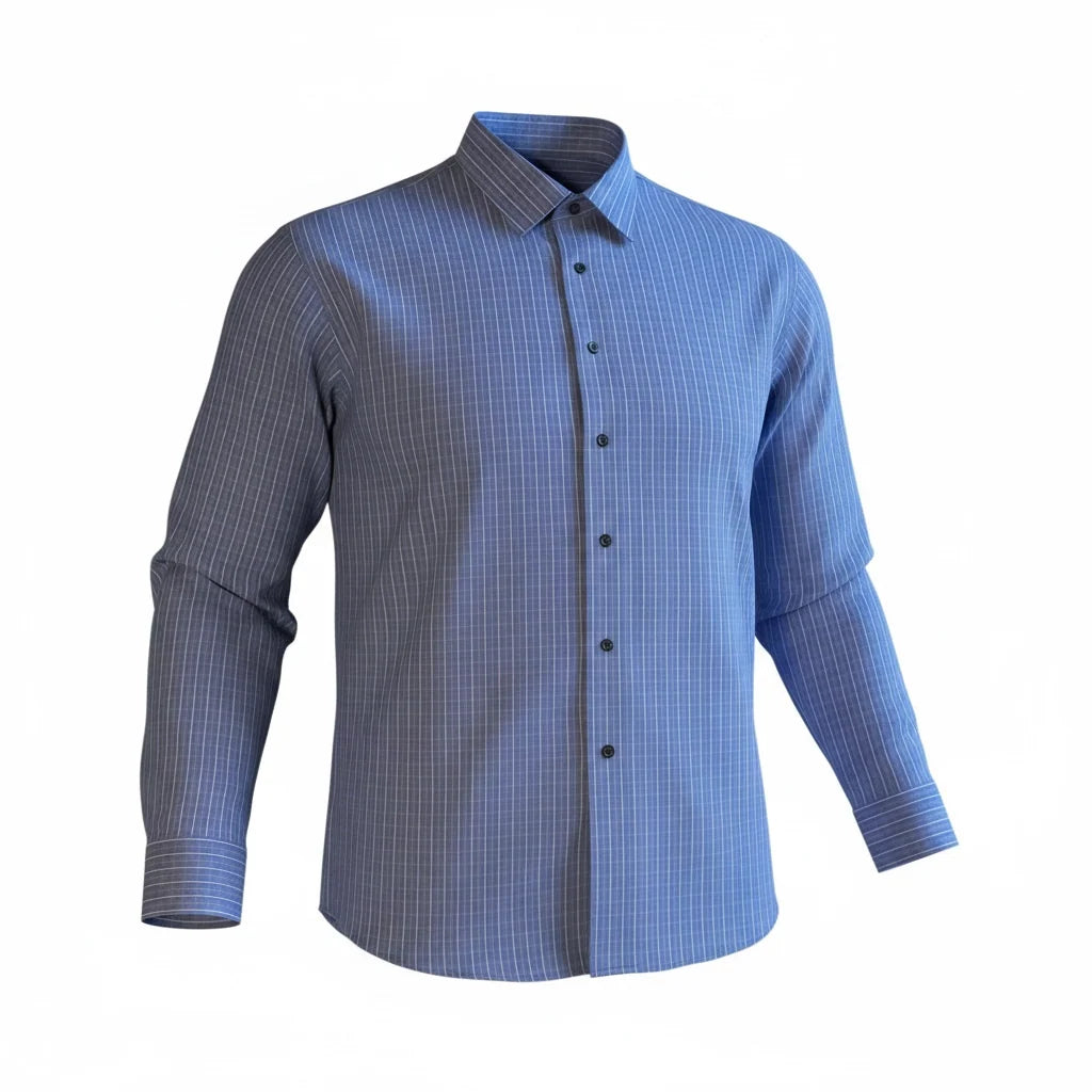 Kenneth Cole Reaction Men's XXL Blue Plaid Non-Iron Regular Fit Dress Shirt NWT - Image 1
