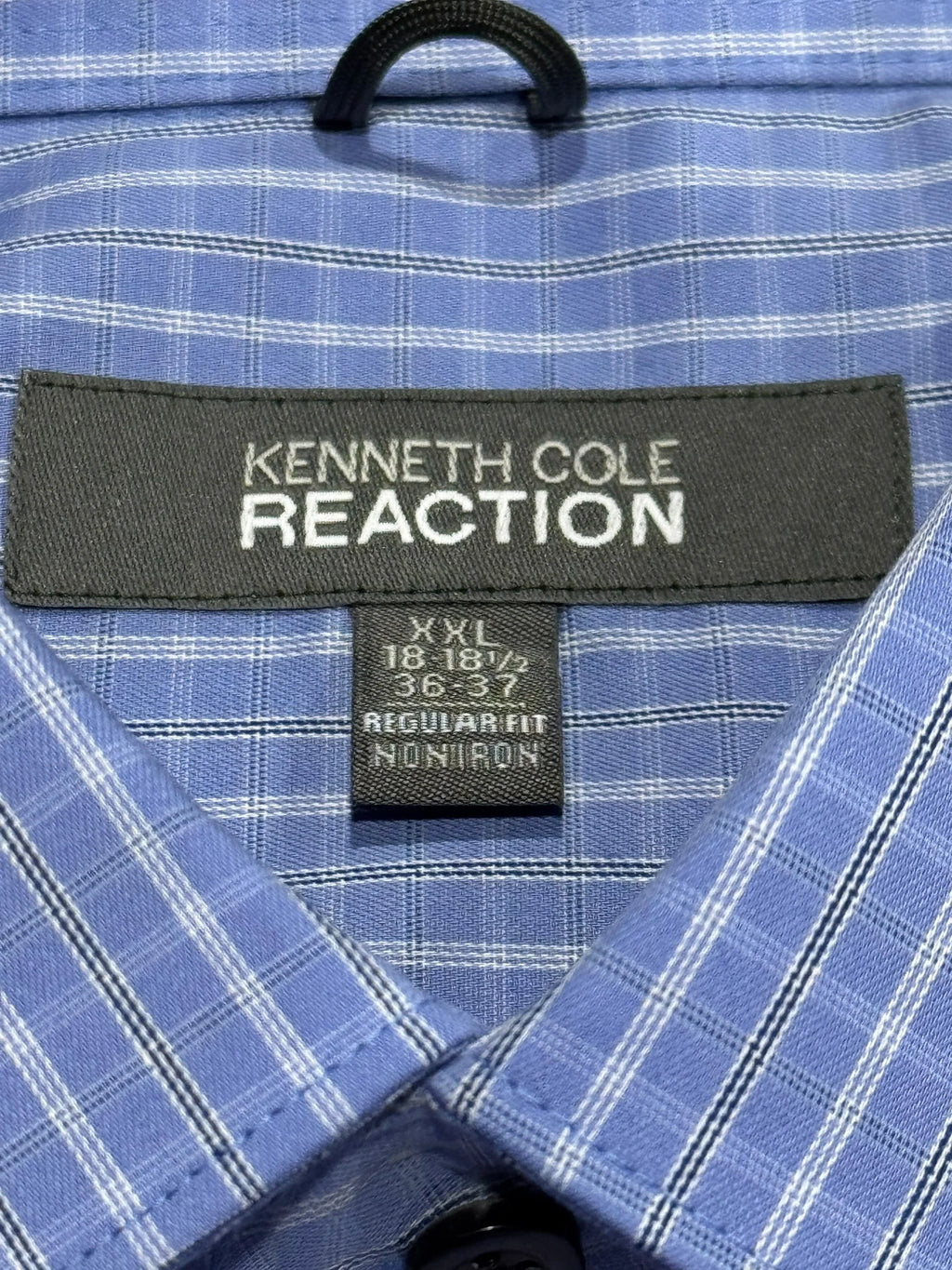 Kenneth Cole Reaction Men's XXL Blue Plaid Non-Iron Regular Fit Dress Shirt NWT - Image 7
