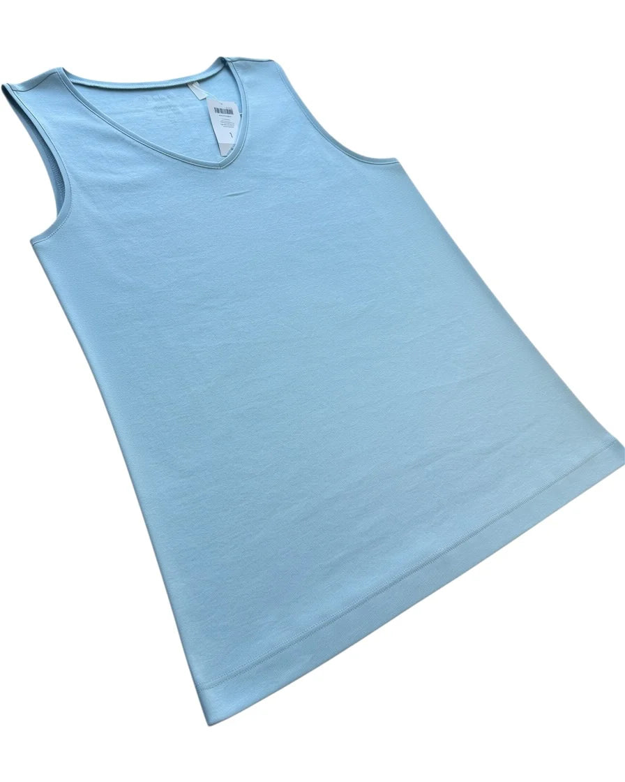 Chico's Raychel Tank Women's Size 1 M Blue Powder V-Neck Basic Knit NWT