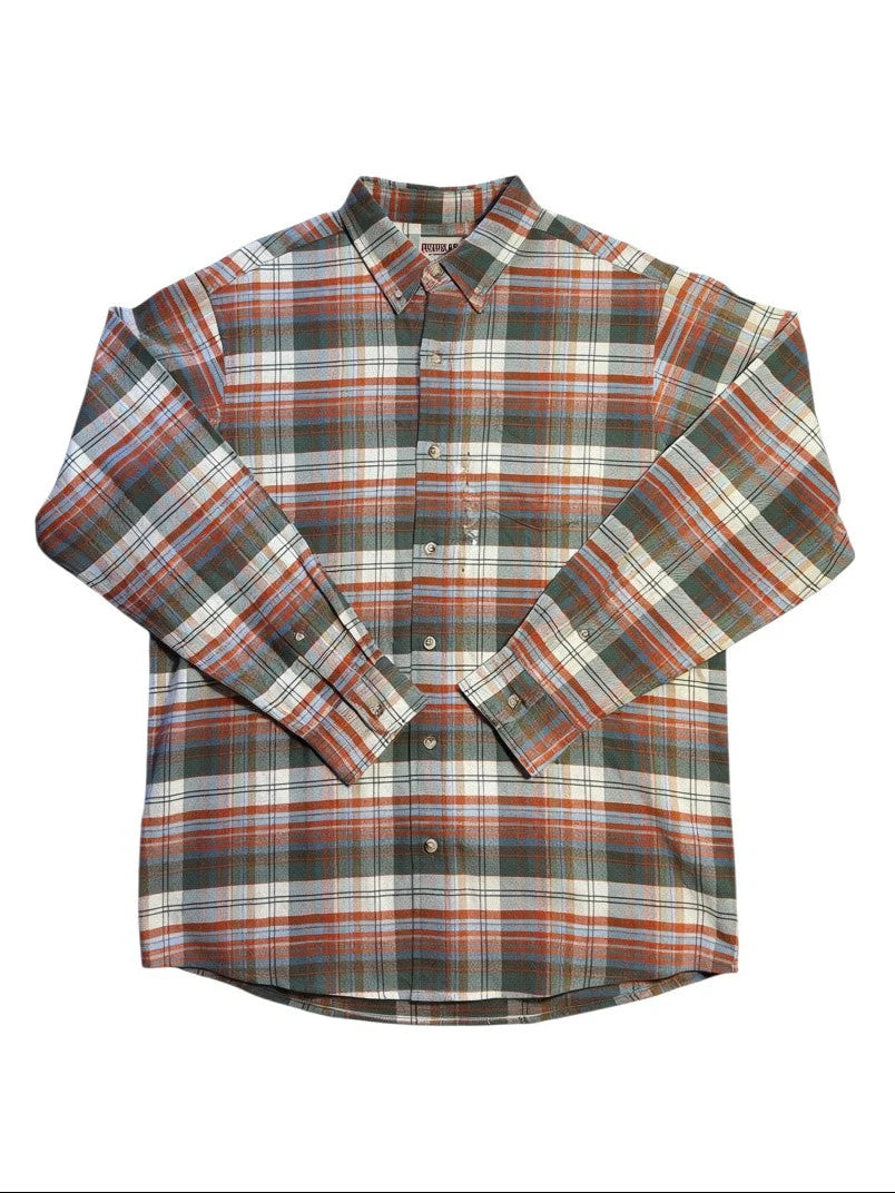 RedHead Men’s Ultimate Flannel Plaid Button-Down Shirt Large - NWT - Large / Green, Rust, Blue & Cream Plaid - Image 3
