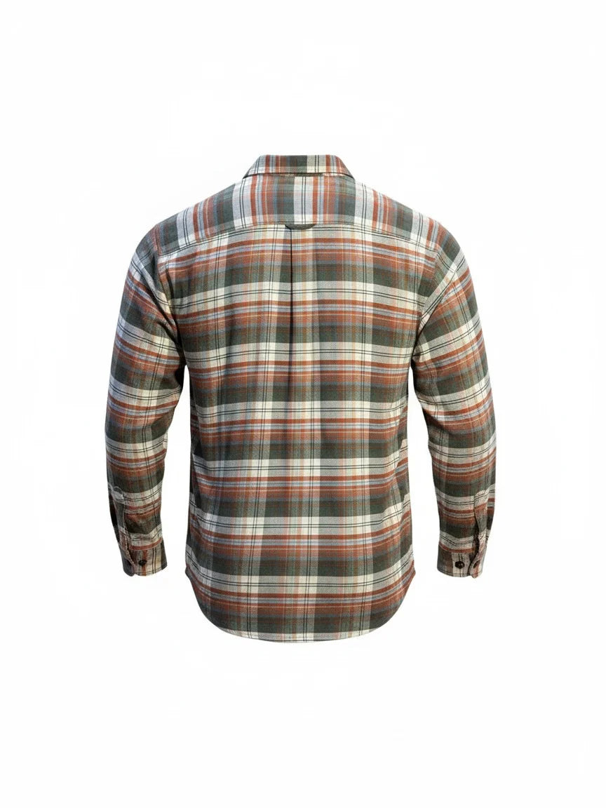 RedHead Men’s Ultimate Flannel Plaid Button-Down Shirt Large - NWT - Large / Green, Rust, Blue & Cream Plaid - Image 2