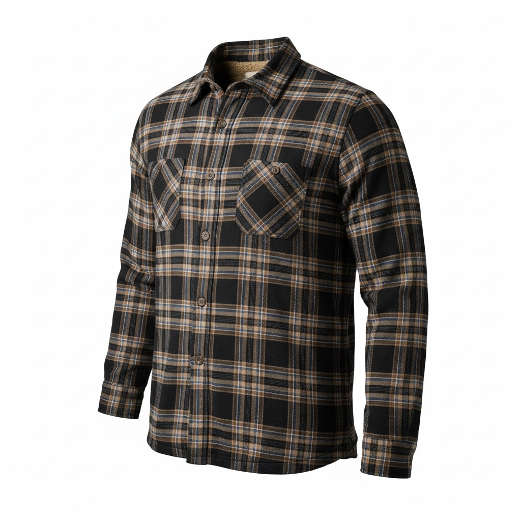 Weatherproof Vintage Men’s Blue Mocha Plaid Sherpa-Lined Shirt Jacket NWT - Large