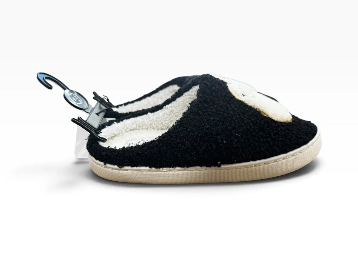 Sole Mates Women’ Black Smiling Ghost Sherpa Slippers - New