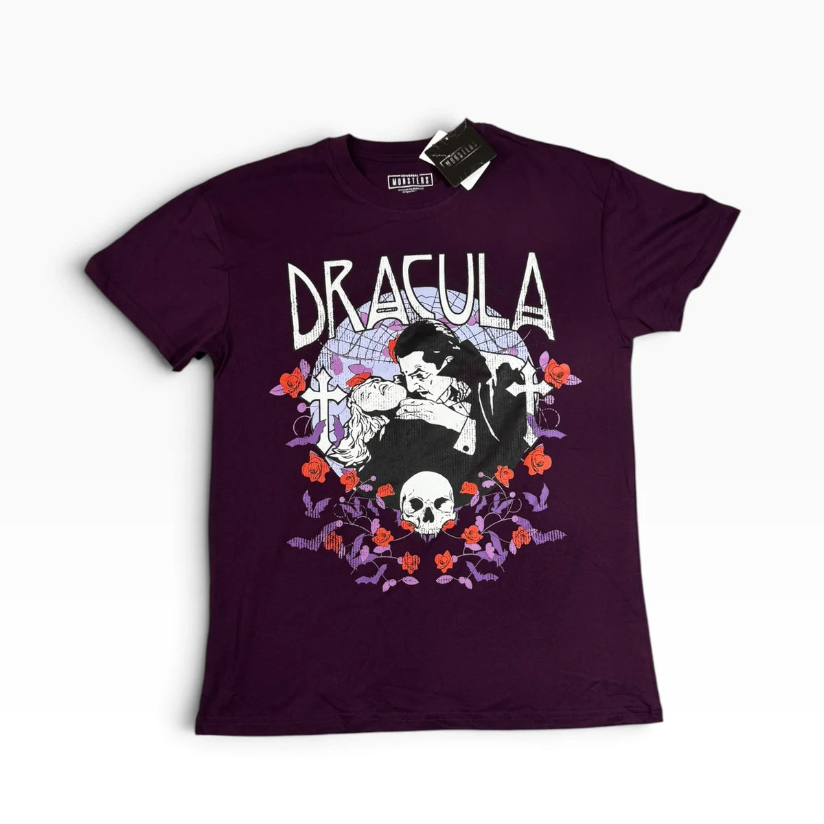 Universal Monsters Dracula Purple Graphic T-Shirt New