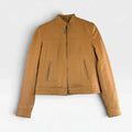 Vintage Leather World New York Tan Leather Jacket M Removable Liner - Pre-owned