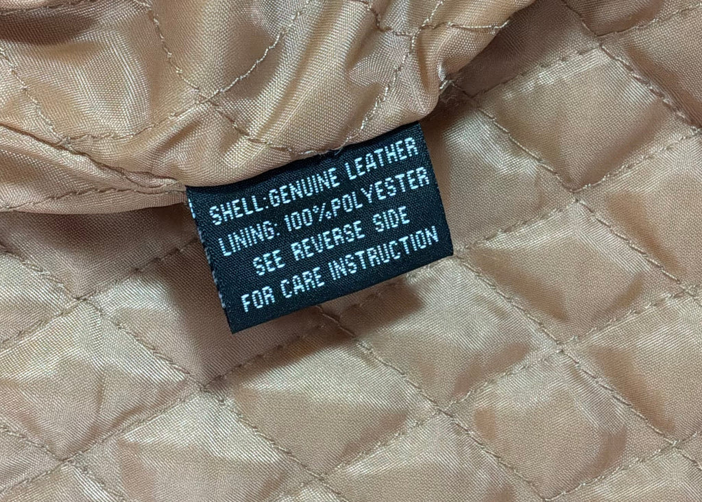 Vintage Leather World New York Tan Leather Jacket M Removable Liner - Pre-owned