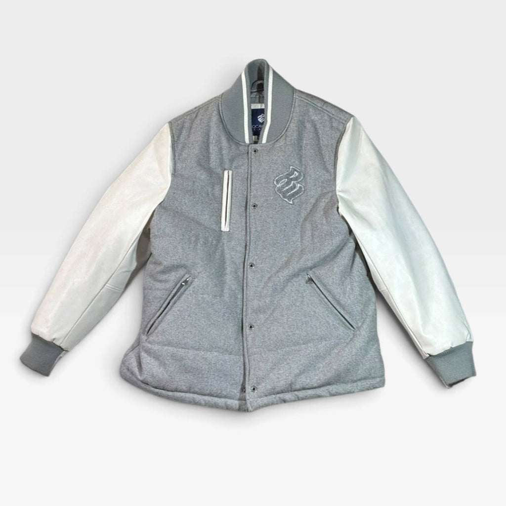 Rocawear Classic Gray White Varsity Jacket XL - Pre-owned