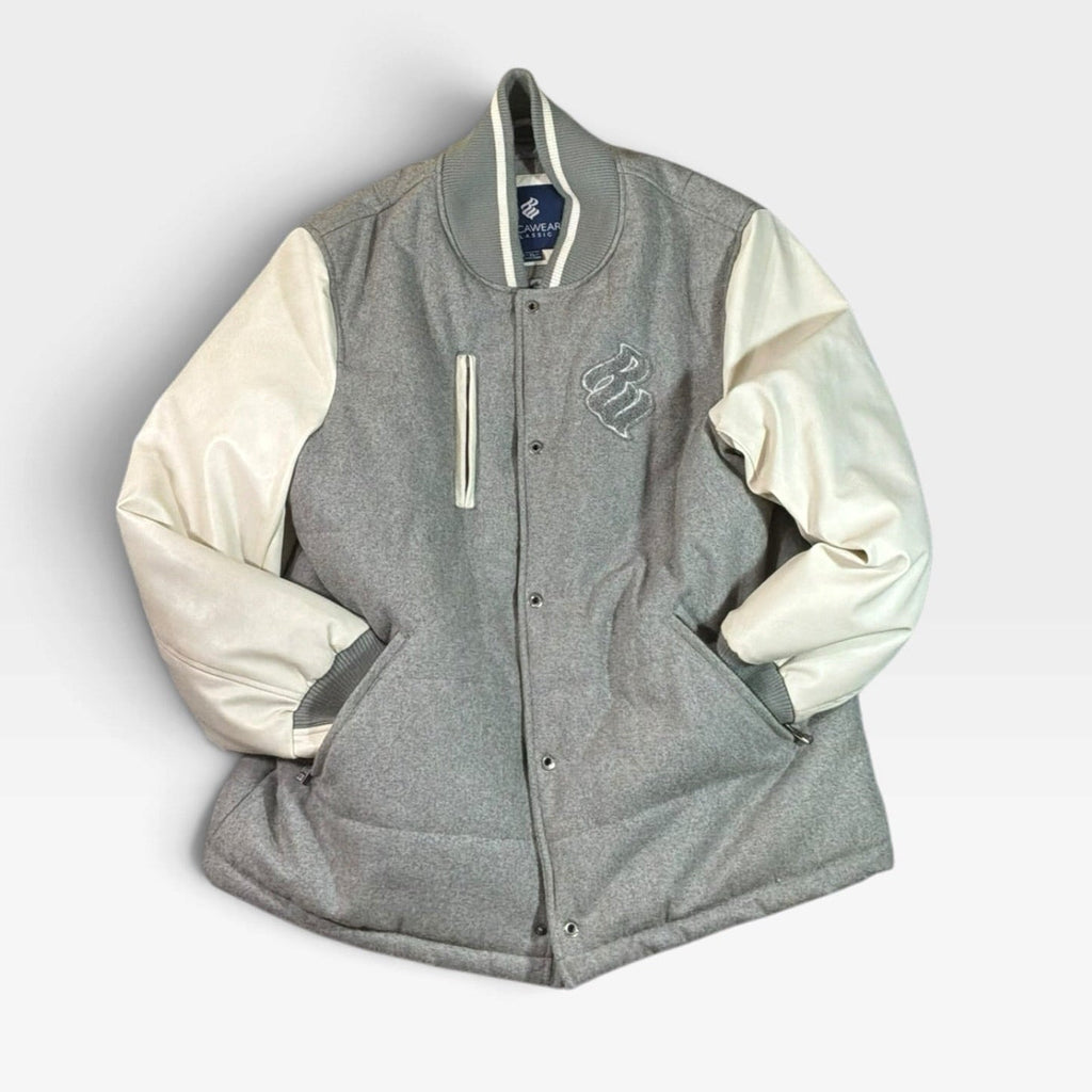 Rocawear Classic Gray White Varsity Jacket XL - Pre-owned