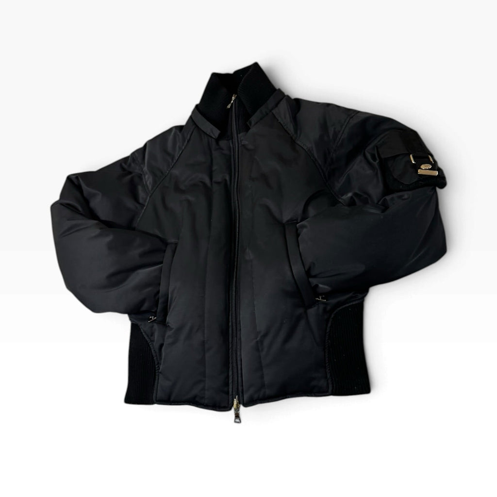 Vintage GUESS Black Cropped Utility Bomber Jacket M - Pre-owned