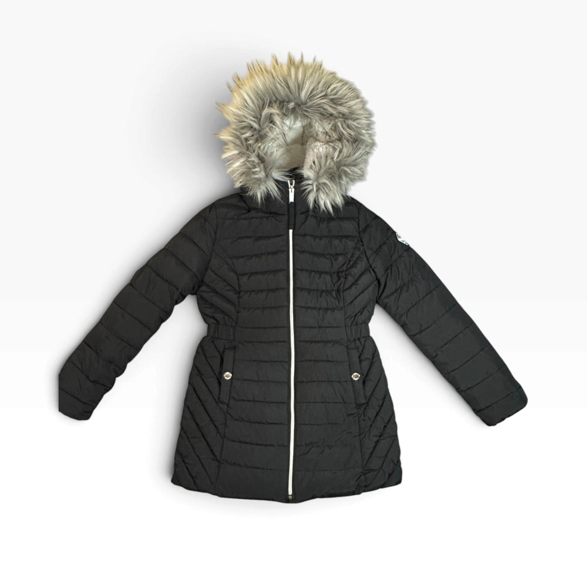 Hollister Black Sherpa Lined Puffer Jacket Small - Pre-owned