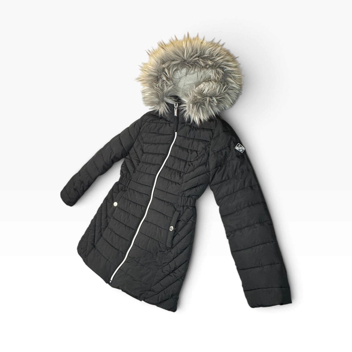 Hollister Black Sherpa Lined Puffer Jacket Small - Pre-owned