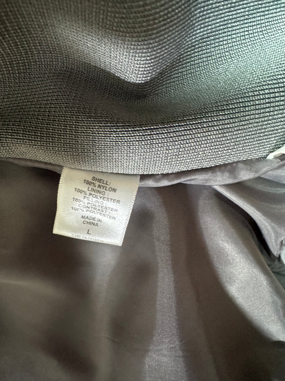 New York & Company Gray Quilted Puffer Jacket Stretch Panels - Pre-owned