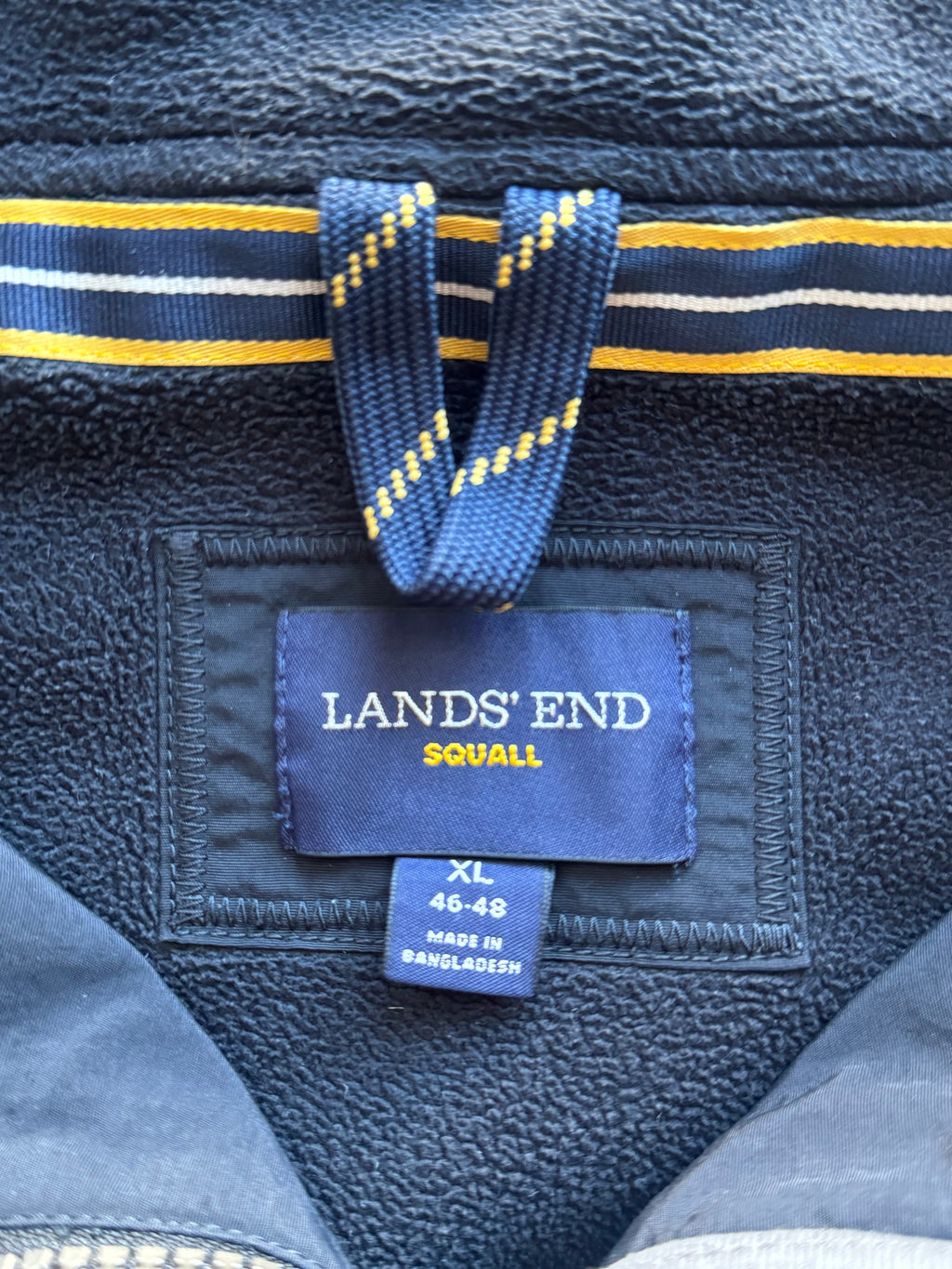 Lands’ End Dark Navy Fleece Lined Stand Collar Jacket XL - Pre-owned