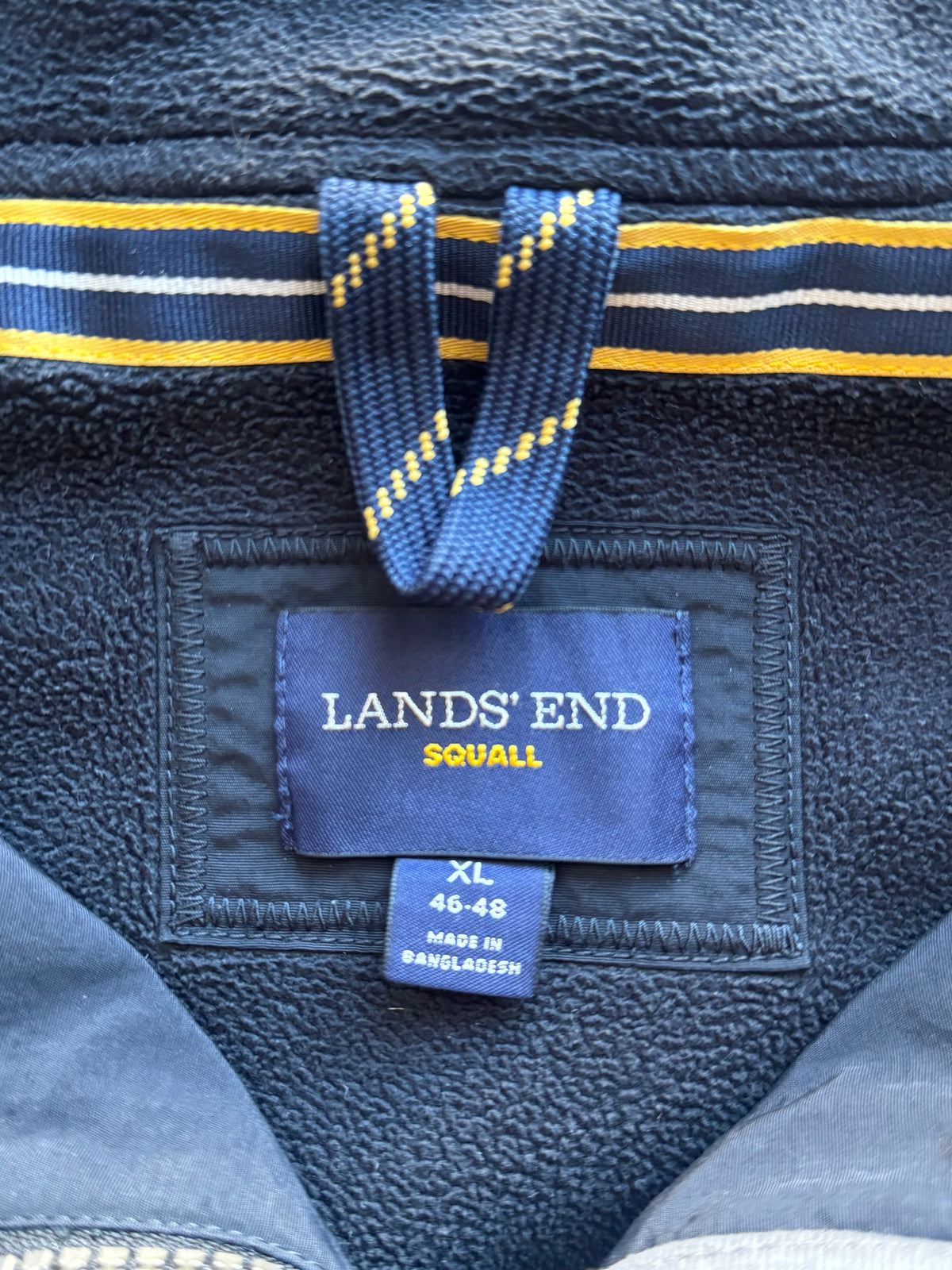 Lands’ End Dark Navy Fleece Lined Stand Collar Jacket XL - Pre-owned