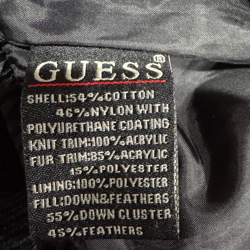 Vintage GUESS Black Cropped Utility Bomber Jacket M - Pre-owned