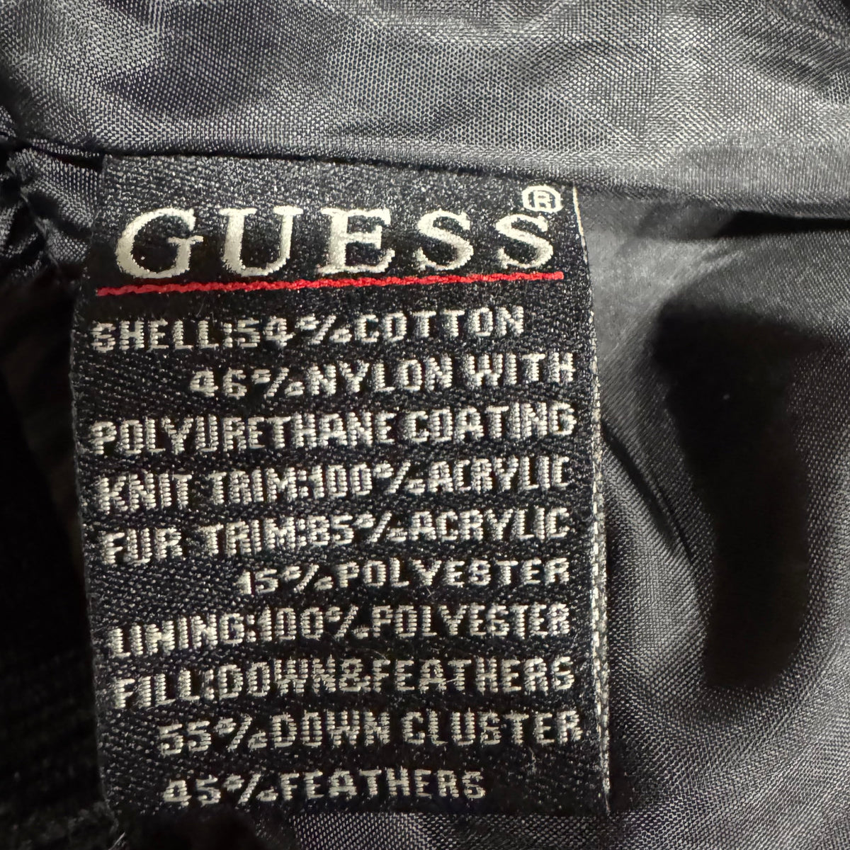 Vintage GUESS Black Cropped Utility Bomber Jacket M - Pre-owned