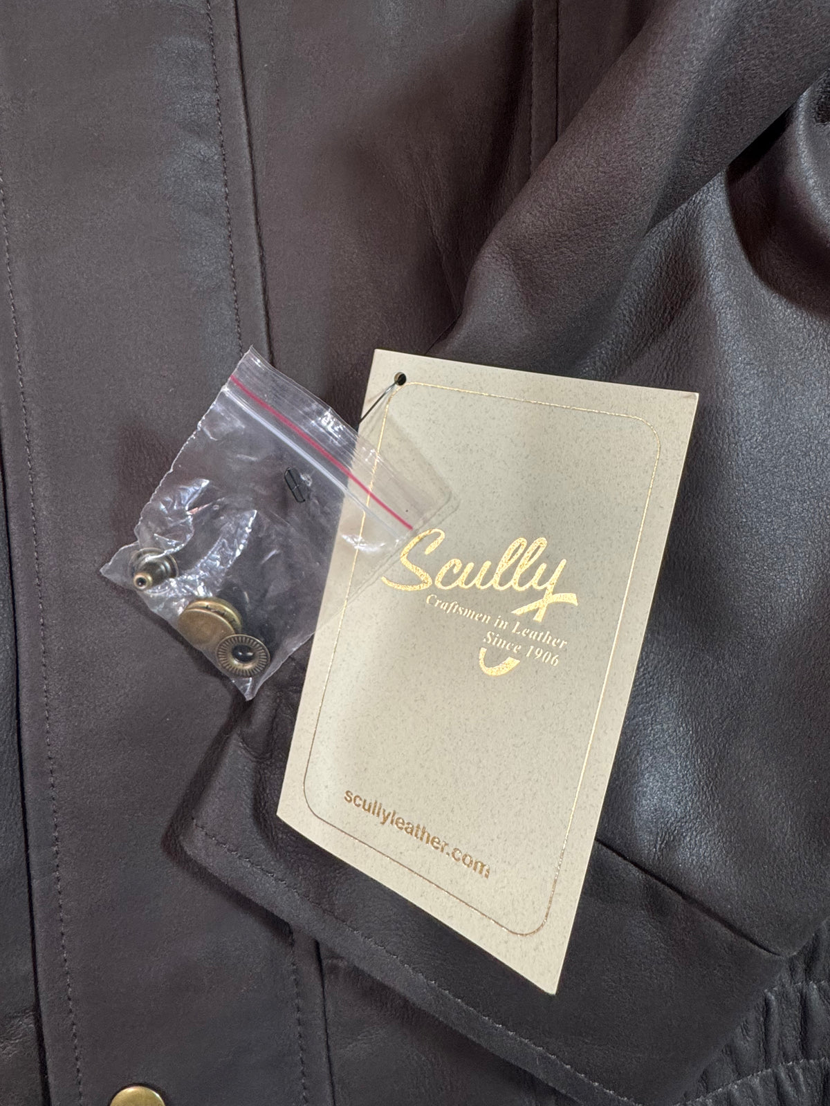 Scully Men’s Double Collar Featherlite Leather Jacket Chocolate/Cognac 2XL NWT