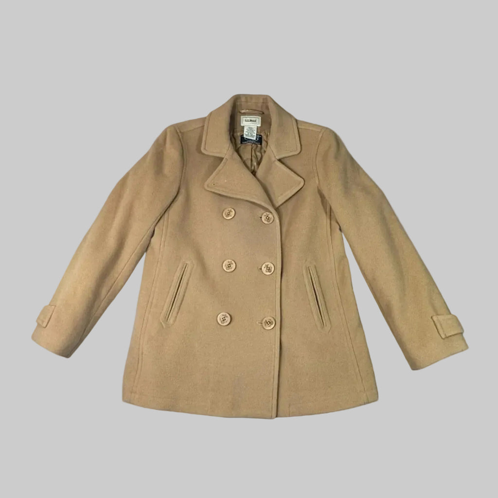 L.L.Bean Women’s Classic Lambswool Peacoat Camel 10 Regular Thinsulate - Pre-owned