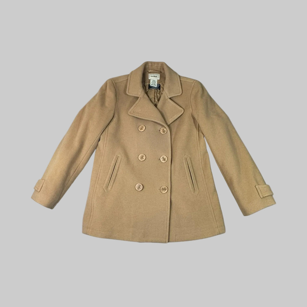 L.L.Bean Women’s Classic Lambswool Peacoat Camel 10 Regular Thinsulate - Pre-owned