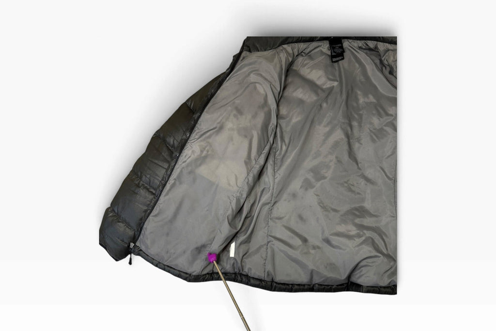 The North Face Black Chevron Quilted Down Jacket Medium - Pre-owned