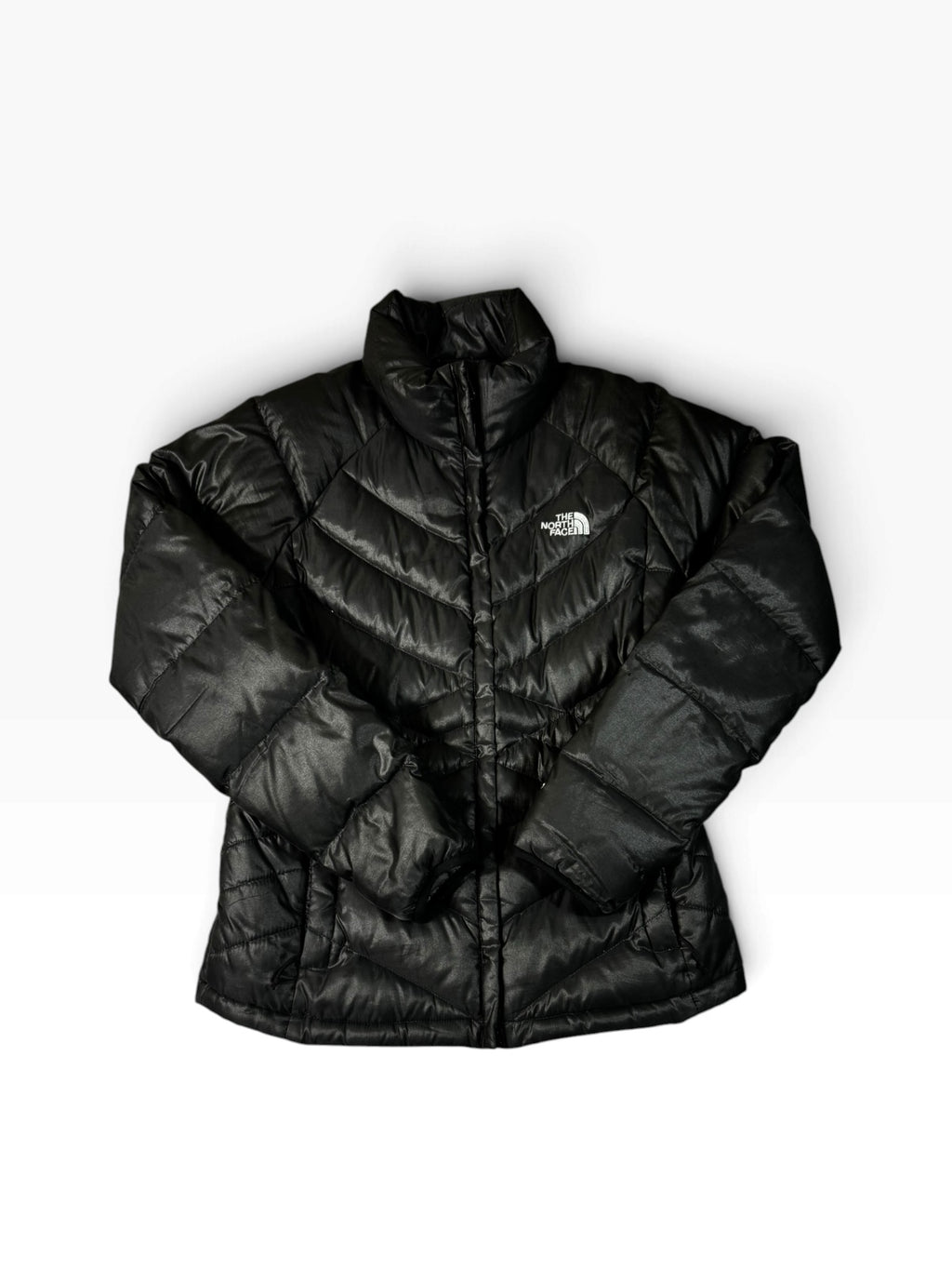 The North Face Black Chevron Quilted Down Jacket Medium - Pre-owned