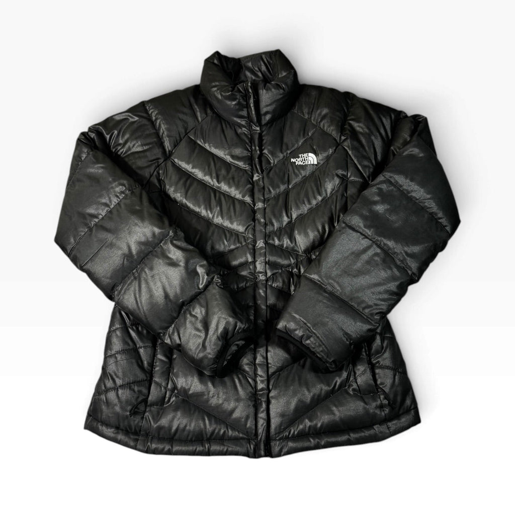 The North Face Black Chevron Quilted Down Jacket Medium - Pre-owned